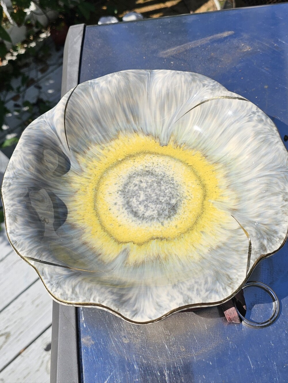 Vintage Bay Keramik Scalloped Centerpiece Bowl — W. Germany #429